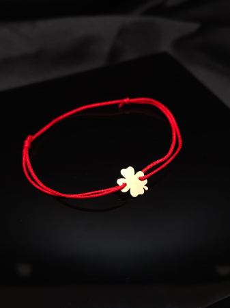 Bratara Snur Reglabil,Trifoi Plin -Aur 14 K [2]