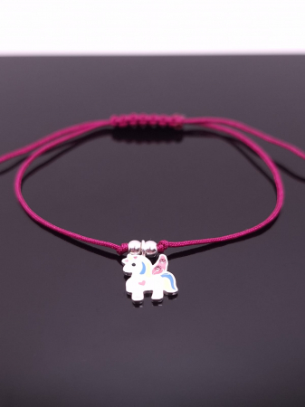 Bratara Snur Reglabil Unicorn Aripi Copii  -Argint 925 [3]