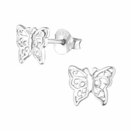 Cercei rotunzi - Cercei Argint 925- Butterfly