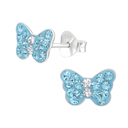 Bijuterii copii - Cercei Argint 925- Butterfly Blue