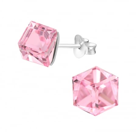 Cercei cu pietre - Cercei Argint 925-  Cristal  Light Rose