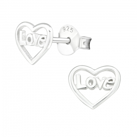 Cercei argint pentru copii - Cercei Argint 925 - Inima Love