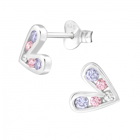 Cercei cu pietre - Cercei Argint 925- Inima Zircon