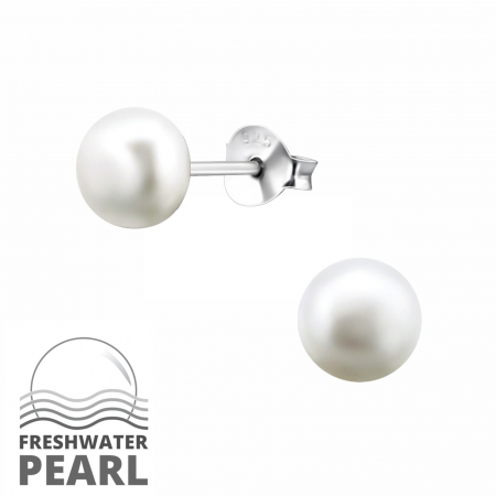 Cercei - Cercei Argint 925- Perle De Apa Dulce-6 mm