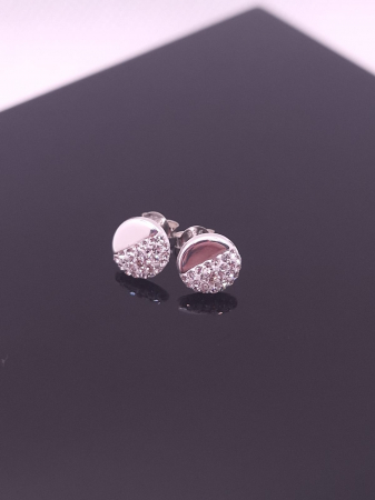 Cercei Argint 925- Rotund Cu Crystale 8 mm [1]