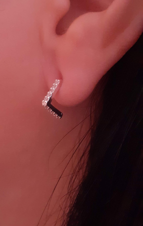 Cercei Argint 925 - Triunghi Zirconiu Alb [1]