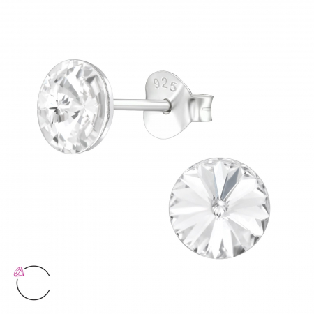 Cercei - Cercei Argint 925- Cristal Alb   6mm