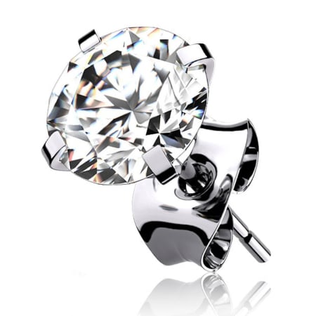 Piercinguri - Cercel de ureche din titan cu piatră 3mm.