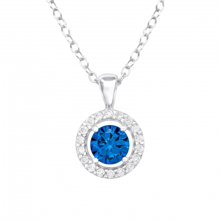 Colier Argint 925-  Crystal Blue
