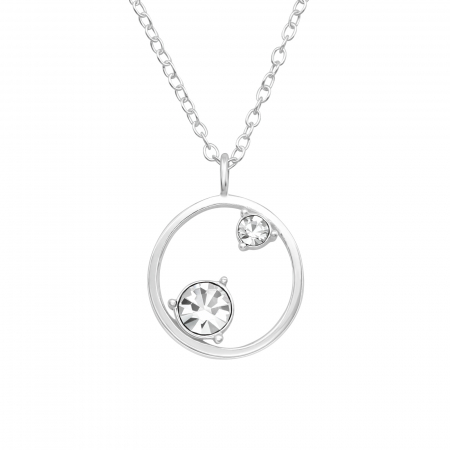Coliere cu pietre - Colier Argint 925- Geometric Cristal