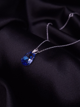 Colier Argint 925-Lacrima Crystal Albastru [1]