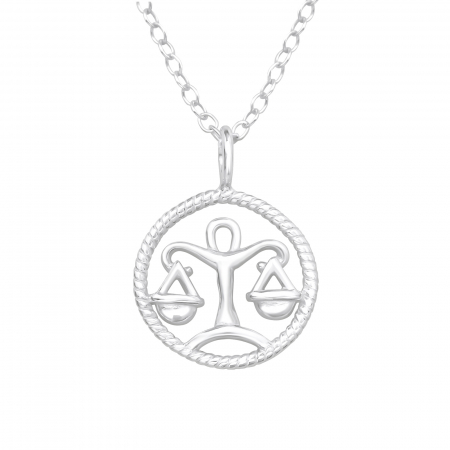 Coliere cu pietre - Colier Argint 925- Semn Zodiacal Balanta