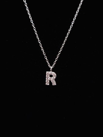 Colier Copii Argint 925 - Litera R Zirconiu [2]