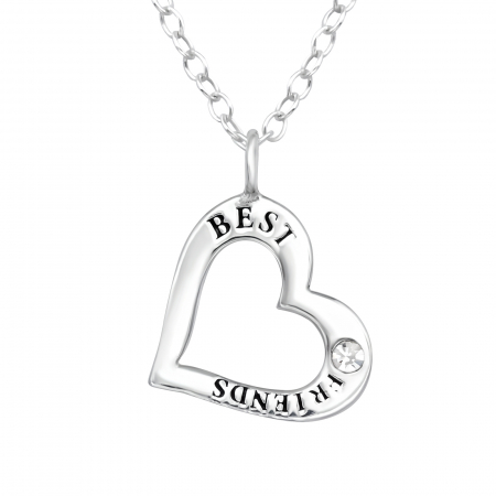 Coliere cu pietre - Colier Heart Argint 925-  Best Friends