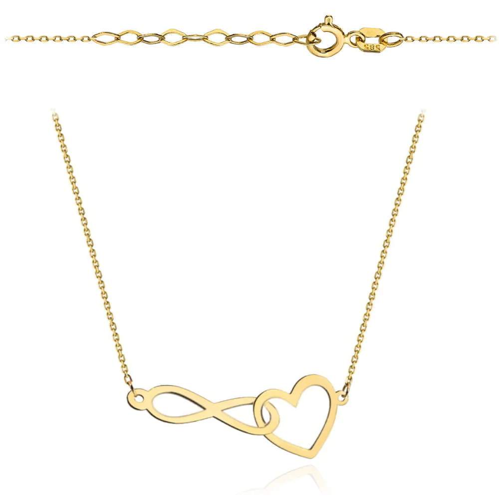 Bratari snur copii aur - COLIER INIMA /INFINIT AUR 14 K