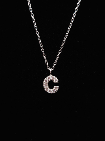 Colier Copii Argint 925 - Litera C Zirconiu [2]