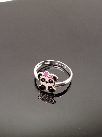 Inel Reglabil Copii Argint 925- Urs Panda [3]