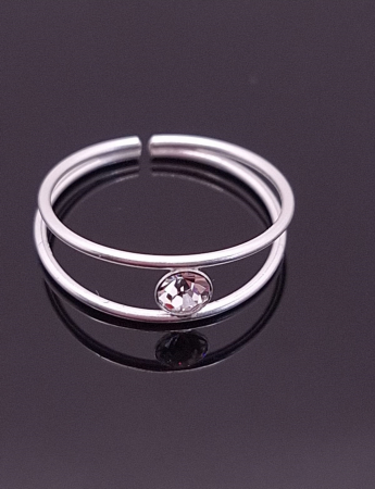 Inel Picior Argint 925 - Cristal Alb [1]