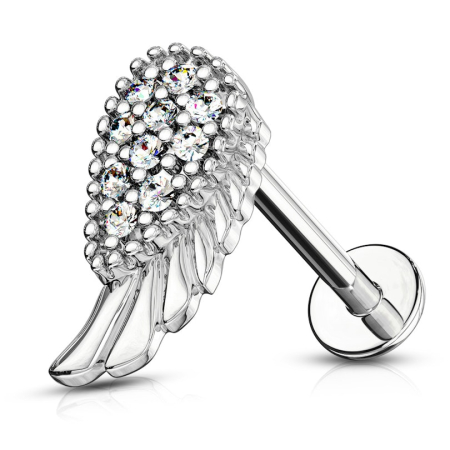 Piercinguri - Piercing în formă de aripă de înger cu multe pietre