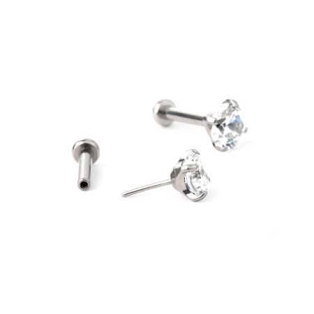 Labret push-in din titan cu piatră încastrată [1]