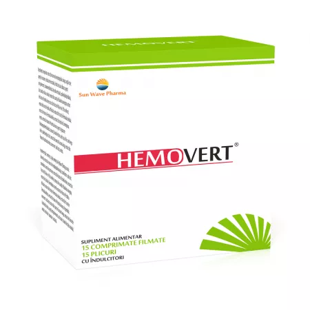 Suplimente Alimentare - Hemovert, 15 Comprimate + 15 Plicuri, Sun Wave Pharma