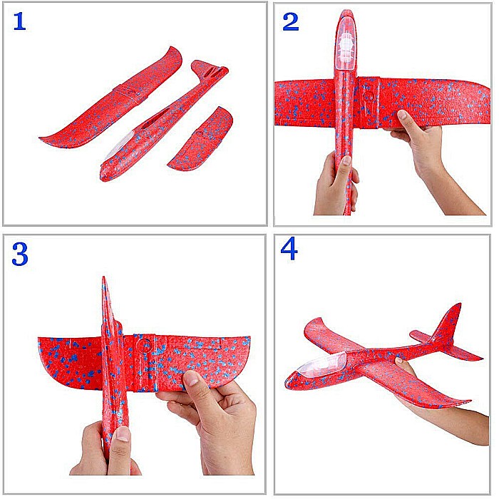 Avion planor din polistiren cu Led, 47 cm [5]