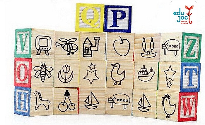 Cuburi ABC din lemn, 27 pcs [4]