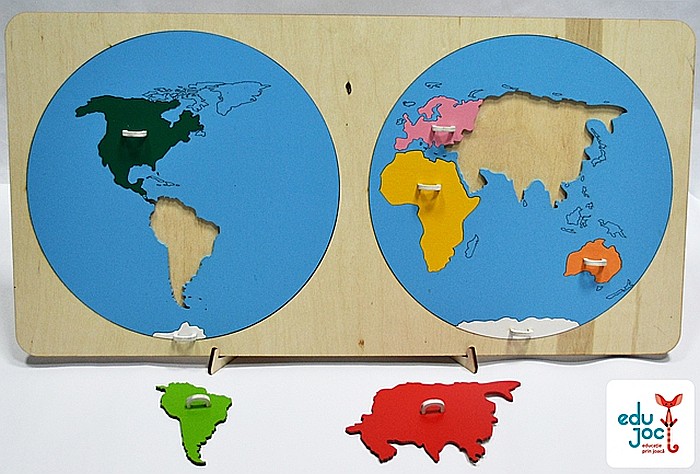 Puzzle harta continente (Montessori) [3]