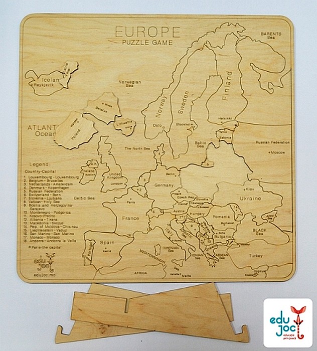 Puzzle harta Europei natur in limba engleza [3]