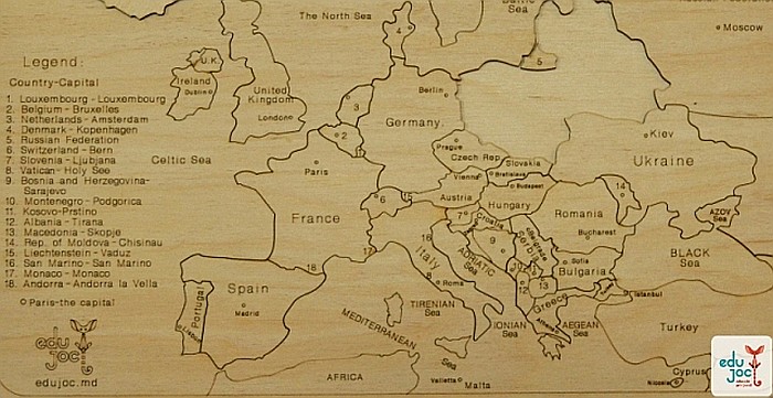 Puzzle harta Europei natur in limba engleza [2]