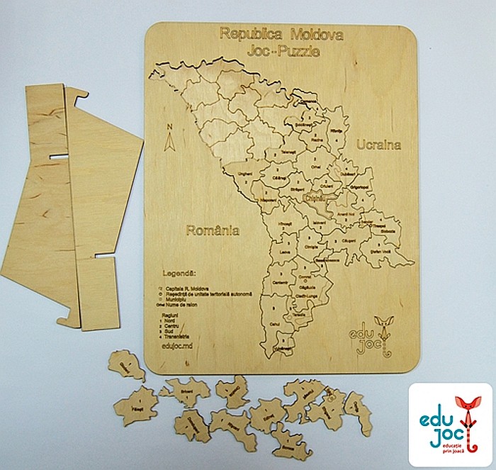 Puzzle Harta R. Moldova cu umbre natur [2]