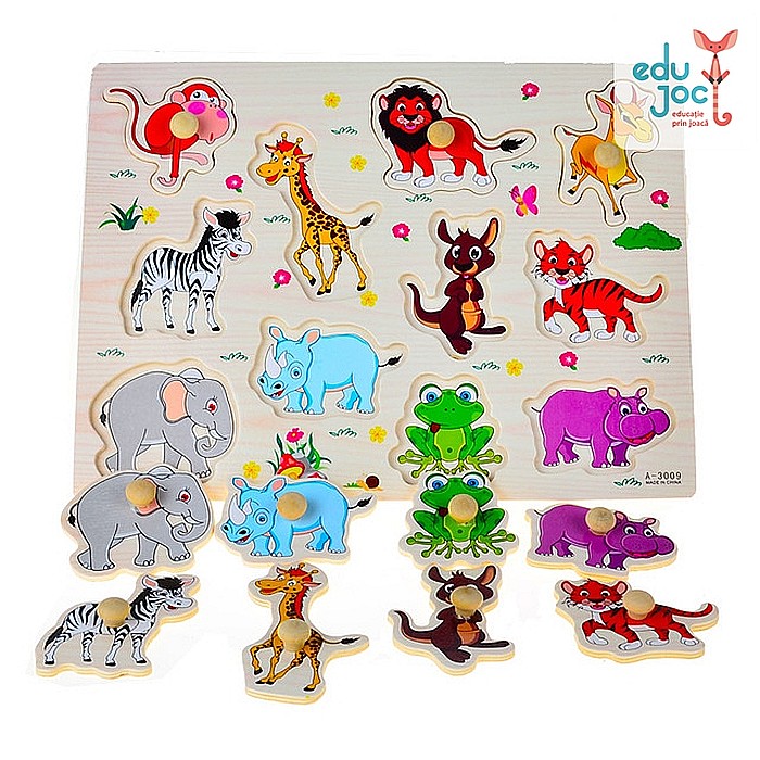 Puzzle incastru animale salbatice cu desen [4]