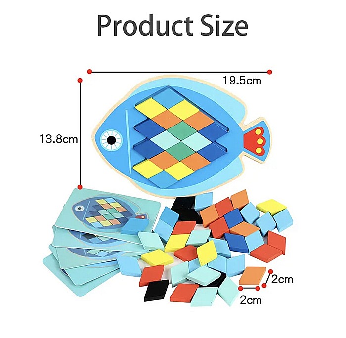 Puzzle Mozaic din lemn Pește [3]