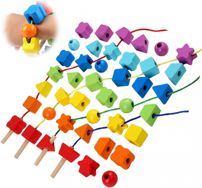 Set din lemn - Forme de șnuruit [4]