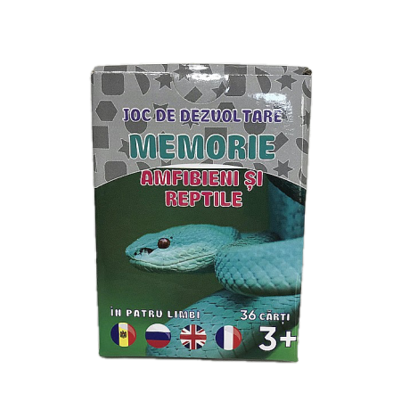 Noutăți - Amfibieni și reptile, joc de memorie, 36 carduri
