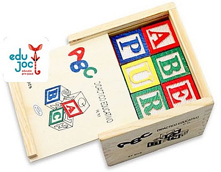 Jucării educative - Cuburi ABC din lemn, 27 pcs