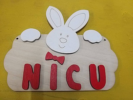 Fabricat în Moldova - Decoratiune Iepuras cu nume