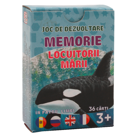 Noutăți - Locuitorii mării, joc de memorie, 36 carduri