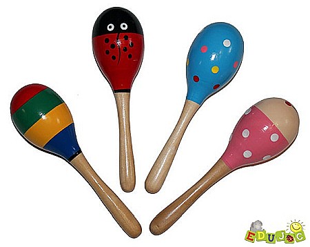 Jucării educative - Maracas mare din lemn