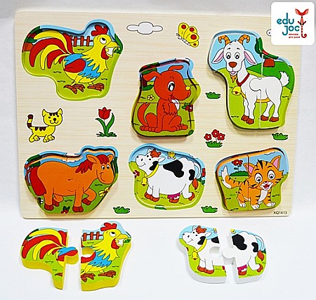 Puzzle - Puzzle 3D animale domestice 2 piese