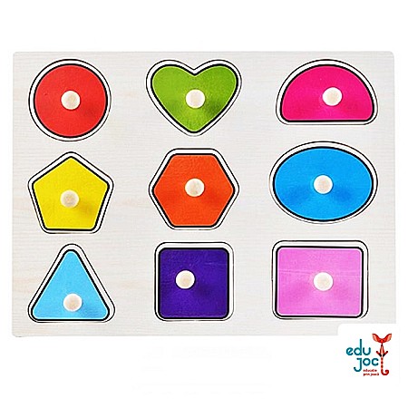 Puzzle - Puzzle din lemn cu forme geometrice cu desen
