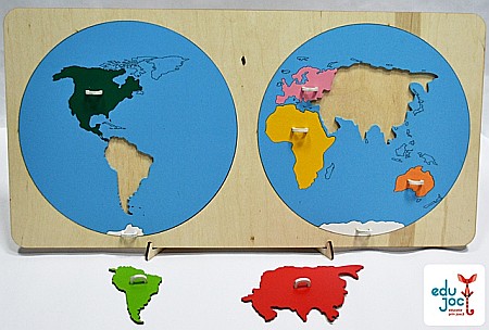 Puzzle harta continente (Montessori) [2]
