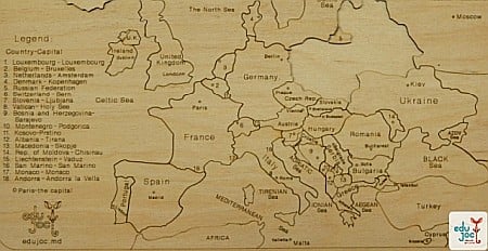 Puzzle harta Europei natur in limba engleza [1]