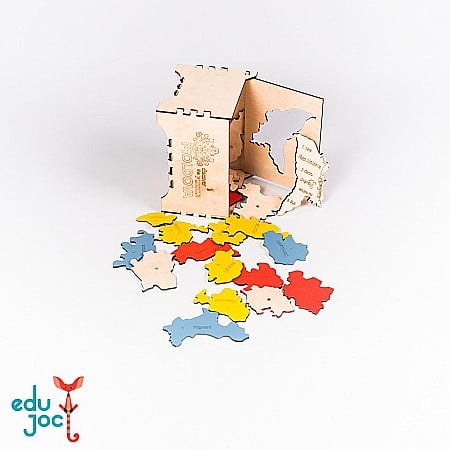 Fabricat în Moldova - Puzzle Harta R. Moldova color cu magnet