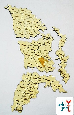 Puzzle Harta R. Moldova cu raioane natur [1]