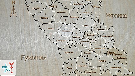 Puzzle Harta R. Moldova cu raioane natur in limba rusa [3]