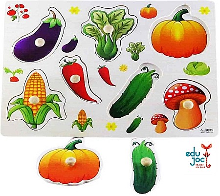 Puzzle - Puzzle incastru legume cu desen