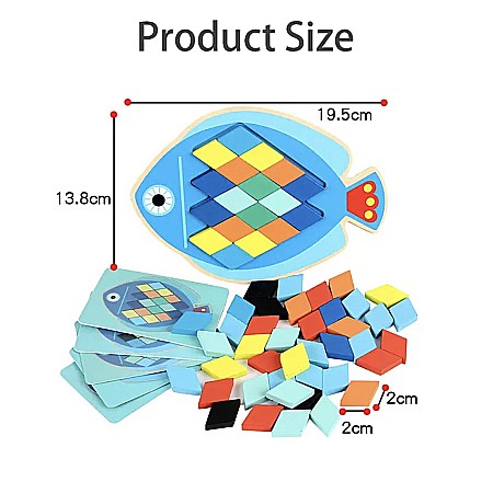 Puzzle Mozaic din lemn Pește [2]