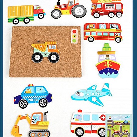 Puzzle Tablă de plută cu pioneze și ciocan [1]
