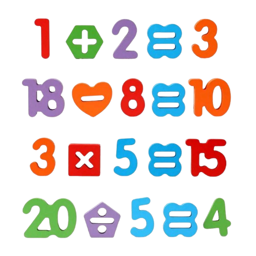 Puzzle din Lemn, Cifre 1-20 si Forme Matematice, Colorat, cu Piese 3D, 3 ani+, EduJucarii [2]